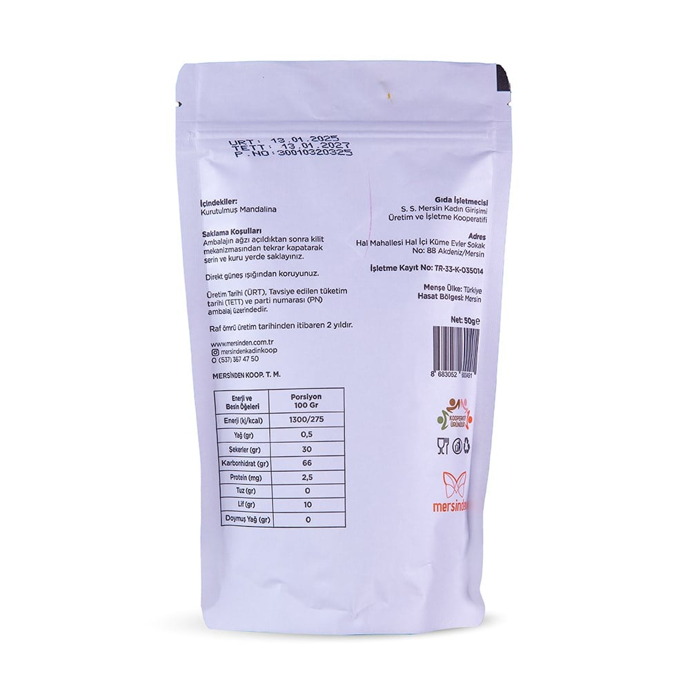 Mersin Mandalina Kurusu (50 gr) Mersinden Kadın Kooperatifi