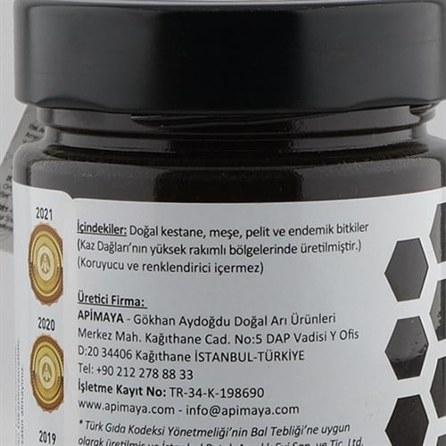 Meşe, Pelit, Kestane ve Endemik Bitkiler Balı - Black Edition (455 gr) Api Maya