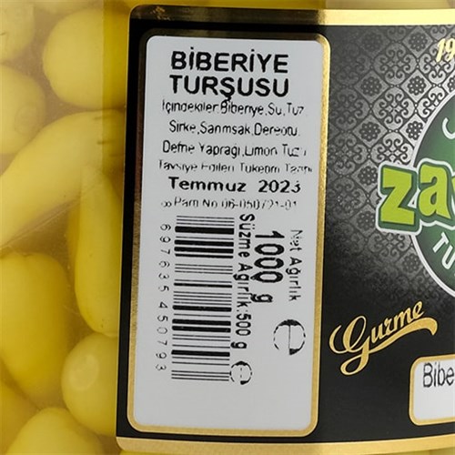 Naturel Biberiye Turşusu (1 kg) Ankara, Zavrak