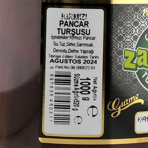 Naturel Kırmızı Pancar Turşusu (1 kg) Ankara, Zavrak