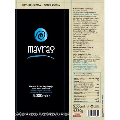 Natürel Sızma Zeytinyağı, Soğuk Sıkım (1 litre) Mavras