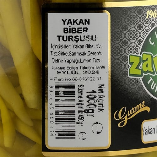 Naturel Yakan Biber Turşusu (1 kg) Ankara, Zavrak