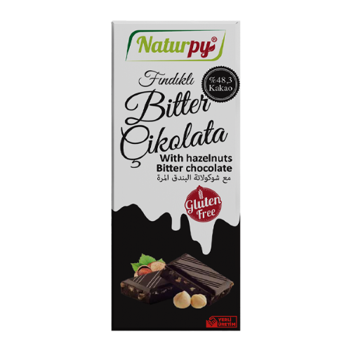 Naturpy  Bitter % 48,3 Kakaolu Fındıklı Chocolate ( Glutensiz ) (100gr)