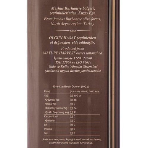 Olgun Hasat Naturel Sızma Zeytinyağı (5 litre) Adalı Efe