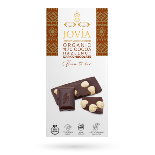 Organik %70 Bitter Fındıklı Çikolata (85 gr) Jovia