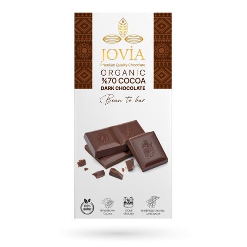 Organik %70 Bitter Sade Çikolata (85 gr) Jovia