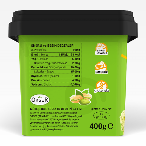 Organik Antep Fıstıklı Dondurma (400 gr) Baldo