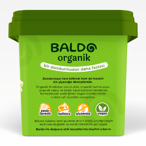 Organik Antep Fıstıklı Vegan Dondurma (400 gr) Baldo