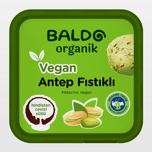 Organik Antep Fıstıklı Vegan Dondurma (400 gr) Baldo