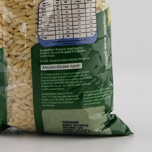 Organik Arpa Şehriye, 500 gr (Orvital)