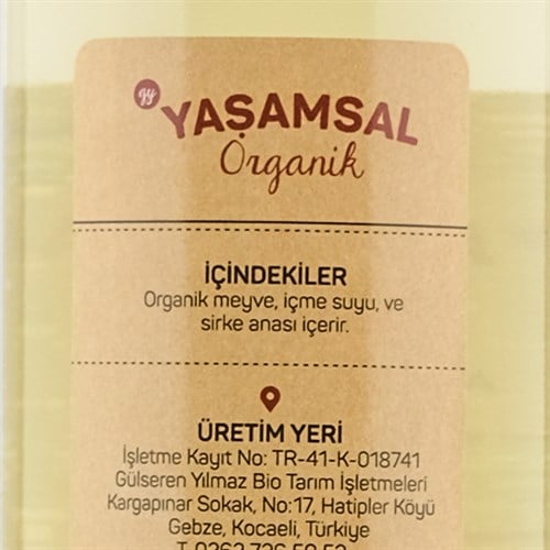 Organik Ayva Sirkesi 500 ML. Yaşamsal Organik