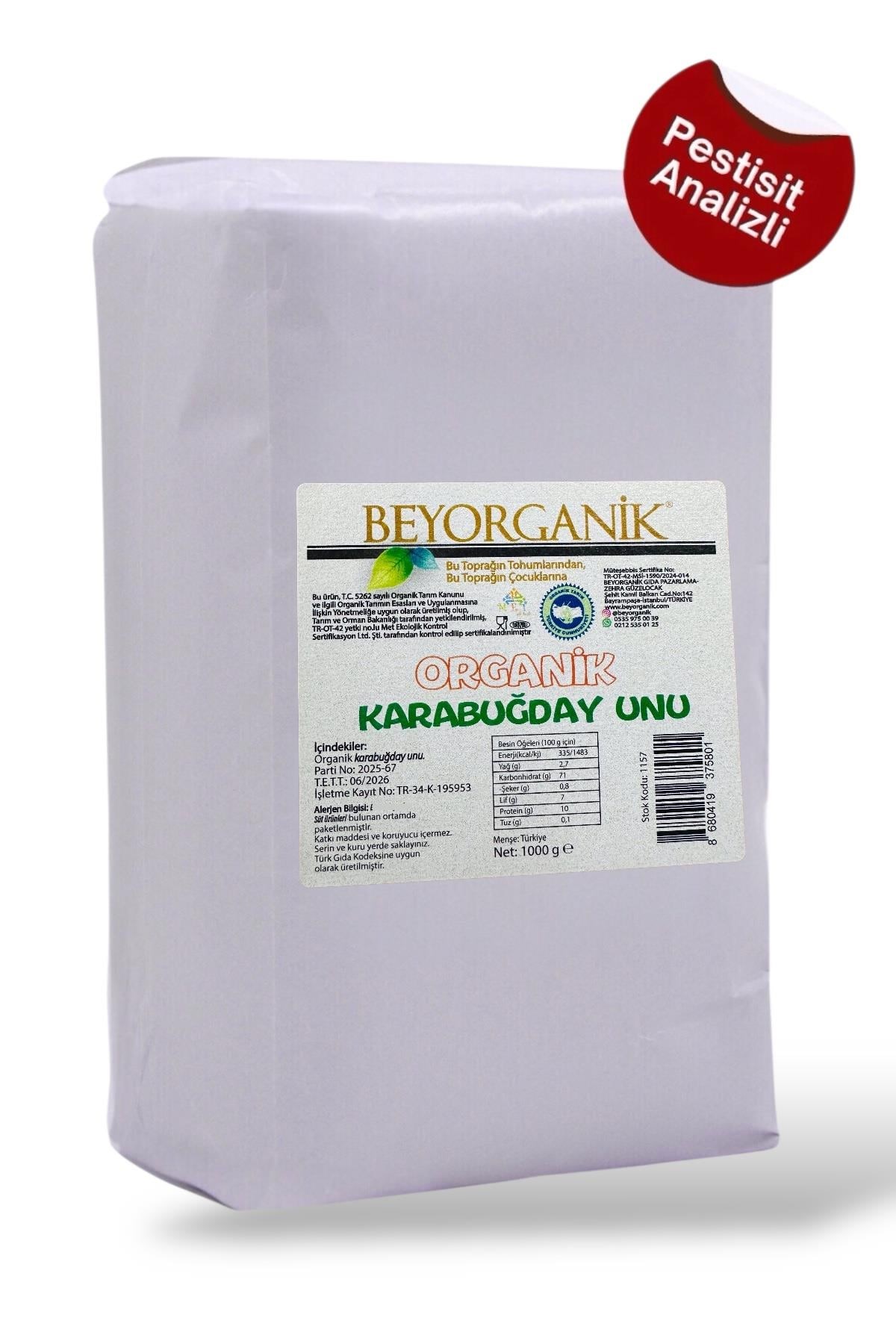 Organik Çiğ Karabuğday Unu (1000 gr) Beyorganik(Pestisit ve Aflatoksin Analizli)
