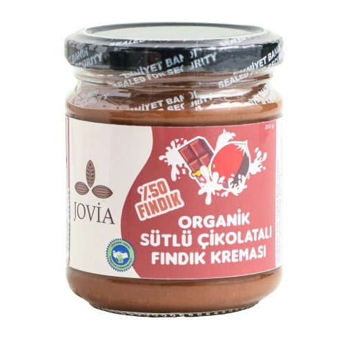 Organik Çikolatalı Sütlü Fındık Kreması (200 gr) Jovia