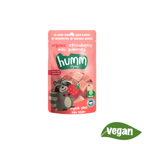 Organik Çilekli Mini Küpler (30 gr) Humm