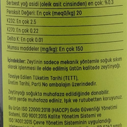 Organik Çocuk Erken Hasat Naturel Sızma Zeytinyağı (250 ml) Nova Vera