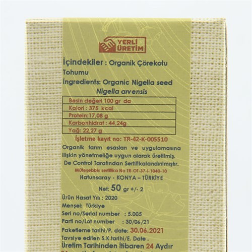 Organik Çörekotu (50 gr) Rasayana