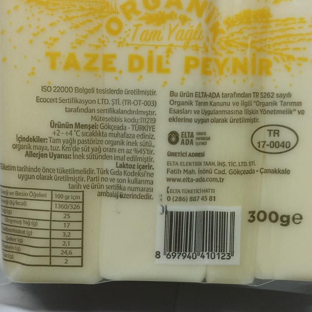 Organik Dil Peyniri, Ada (300 gr)