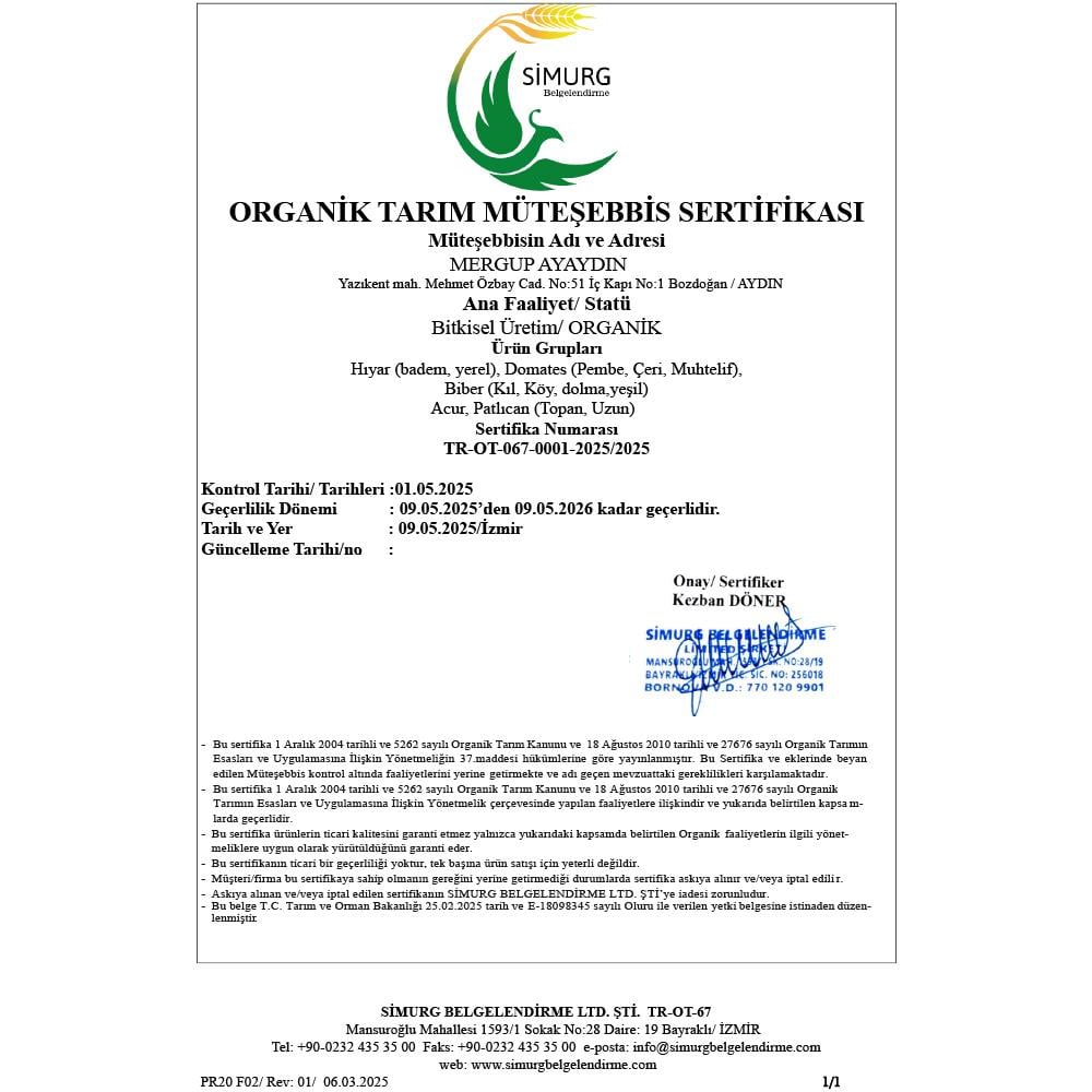 Organik Domates Kokteyl (500 gr)