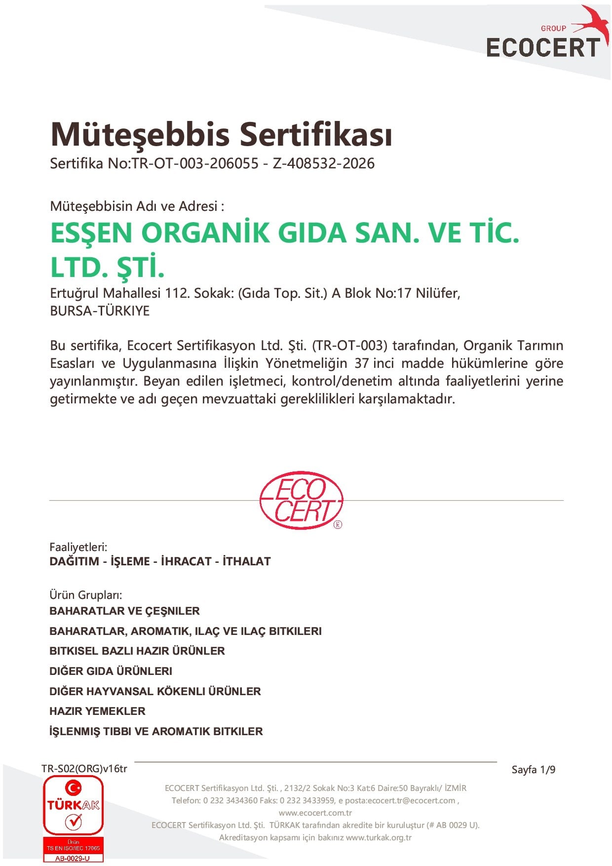 Organik Domates Kurusu (200 gr) Essen