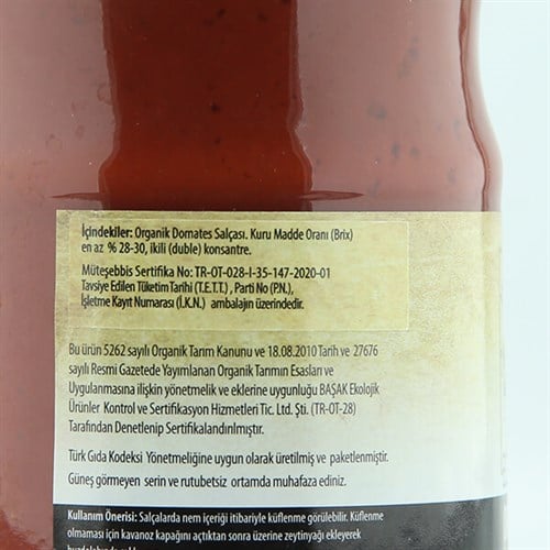 Organik Domates Salçası (660 gr) Egenin