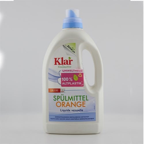 Organik Elde Bulaşık Yıkama Sıvısı, Portakal Kokulu (1,5 litre) Klar