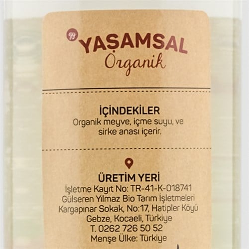 Organik Elma Sirkesi (500 ml) Yaşamsal Organik