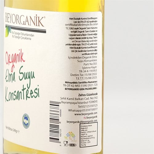 Organik Elma Suyu Konsantresi (248 gr) Beyorganik