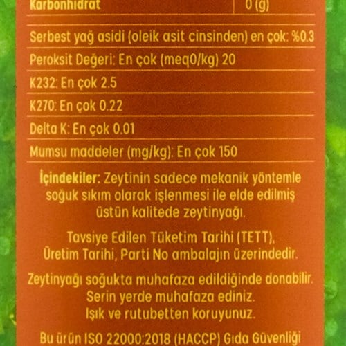 Organik Erken Hasat Naturel Sızma Zeytinyağı (500 ml) Nova Vera