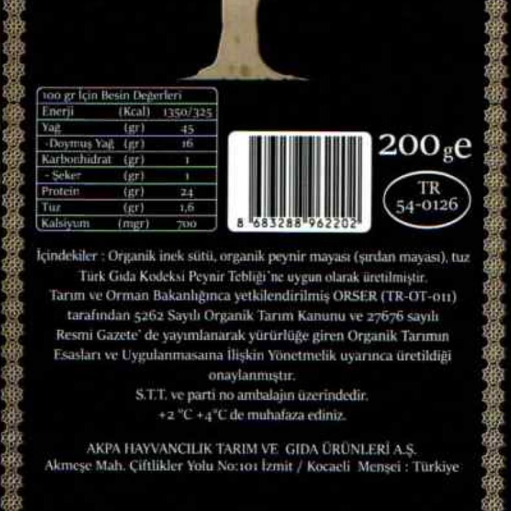 Organik Füme Peynir (200 gr) Akmeşe