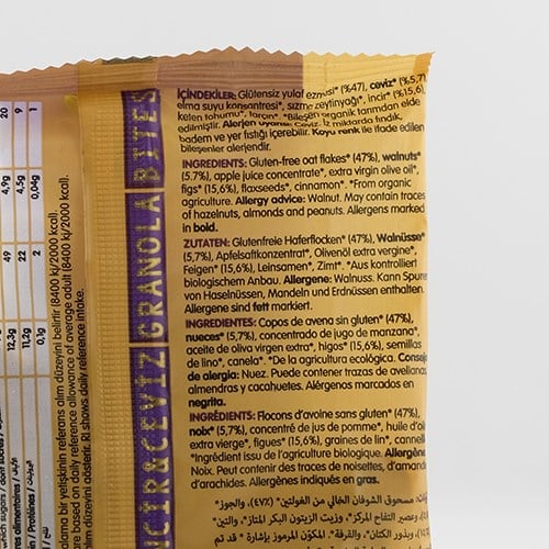 Organik Glutensiz İncir-Ceviz Granola Bites (40 gr) Mom's