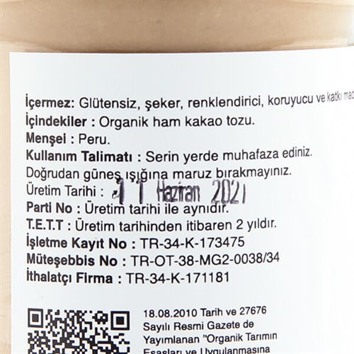 Organik Ham Kakao (140 gr) Fermente Mutfağım