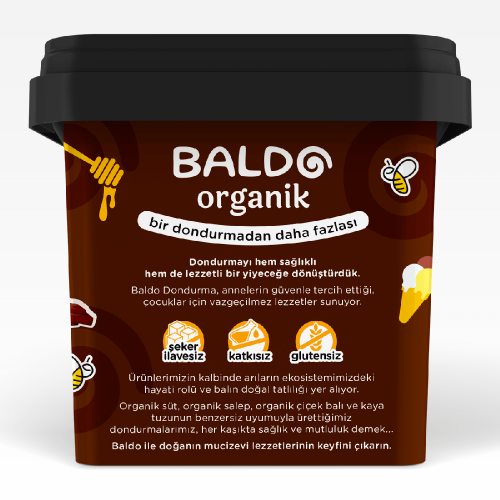 Organik Kakaolu Dondurma (400 gr) Baldo.
