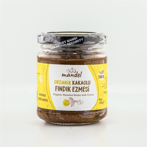 Organik Kakaolu Fındık Ezmesi (180 gr) Mandel