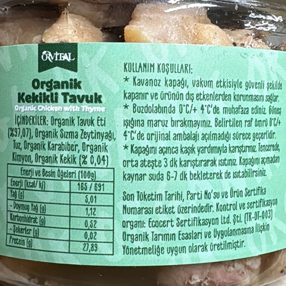 Organik Kekikli Tavuk Suyu (160 ml) Orvital
