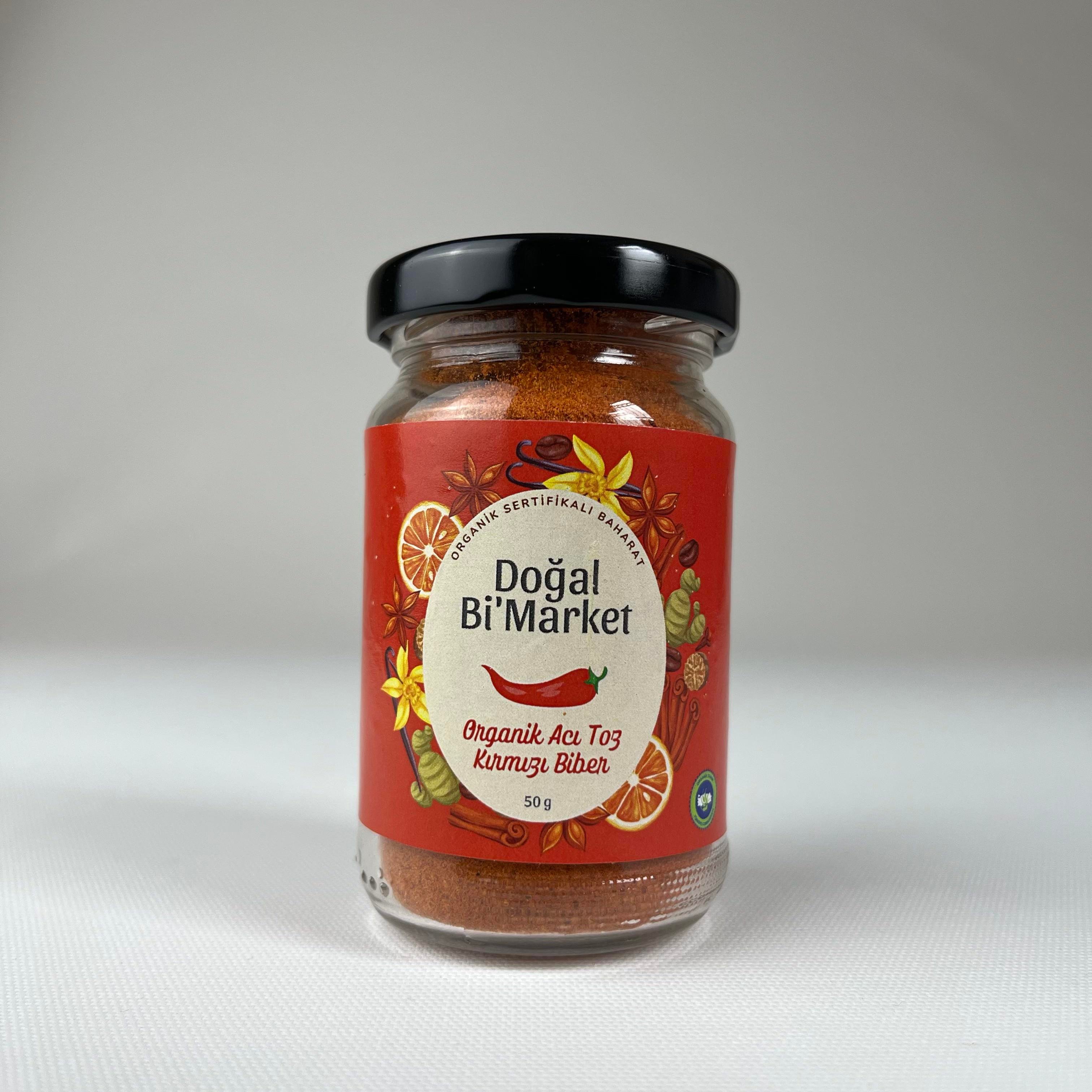 Organik Kırmızı Toz Acı Biber (50 gr) Doğal Bi'Market