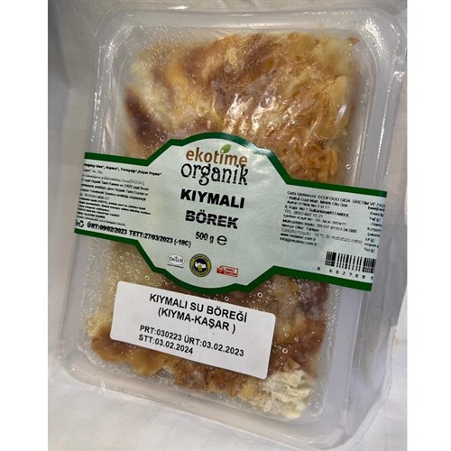 Organik Kıymalı Kaşarlı Su Böreği (500 gr) Ekotime