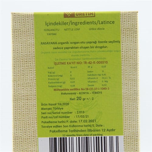 Organik Kuru Isırgan Otu (20 gr) Rasayana