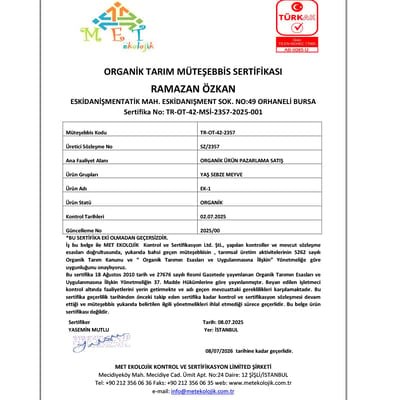 Organik Kuru Soğan (3 kg) Şükrü Yıldız