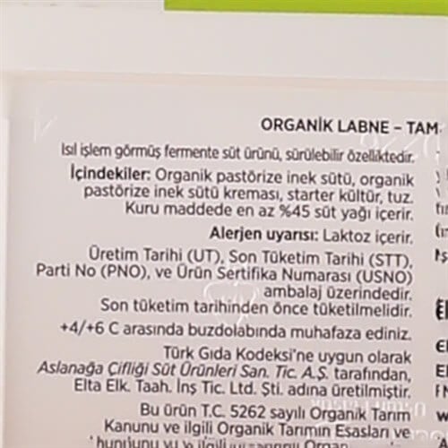 Organik Labne (200 gr) Ada