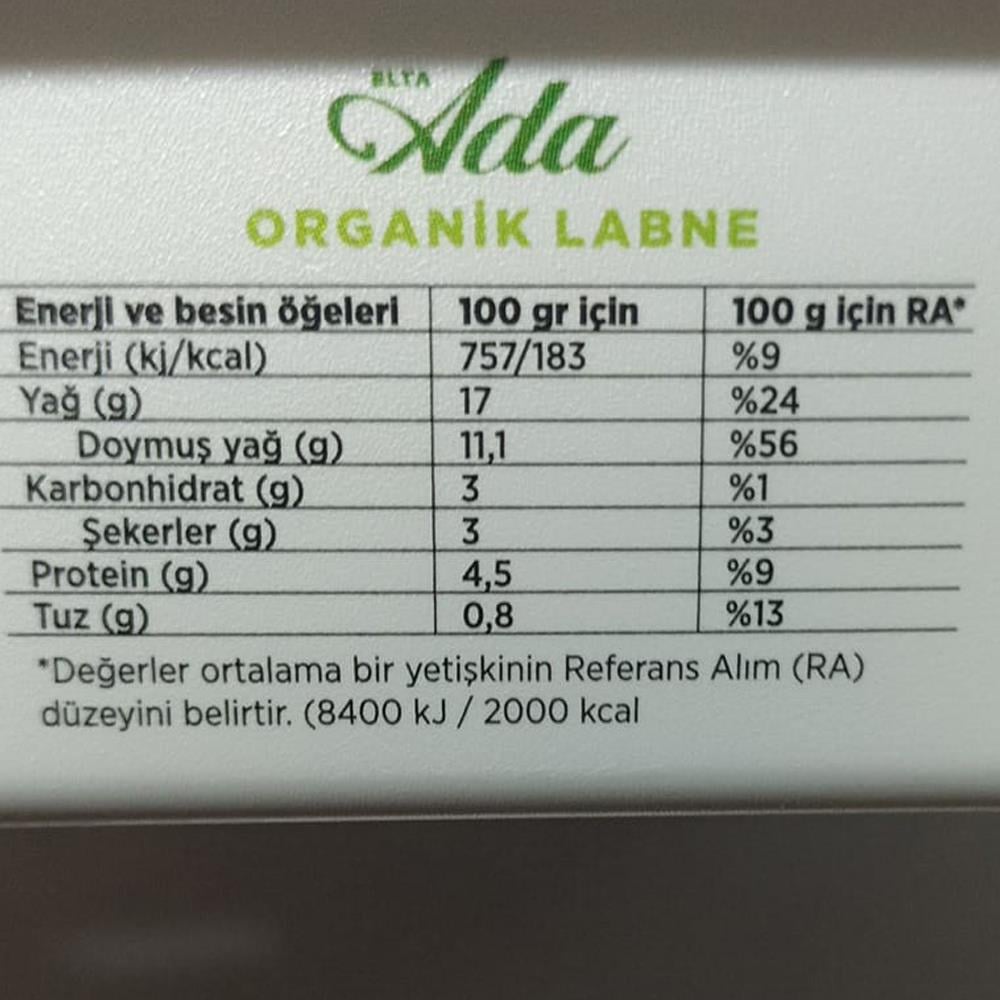 Organik Labne (200 gr) Ada