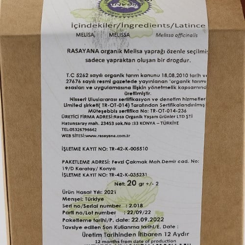 Organik Melisa (20 gr) Rasayana