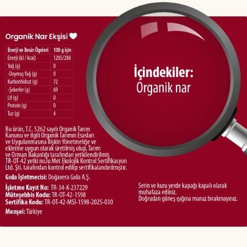 Organik Nar Ekşisi (350 gr) Wefood