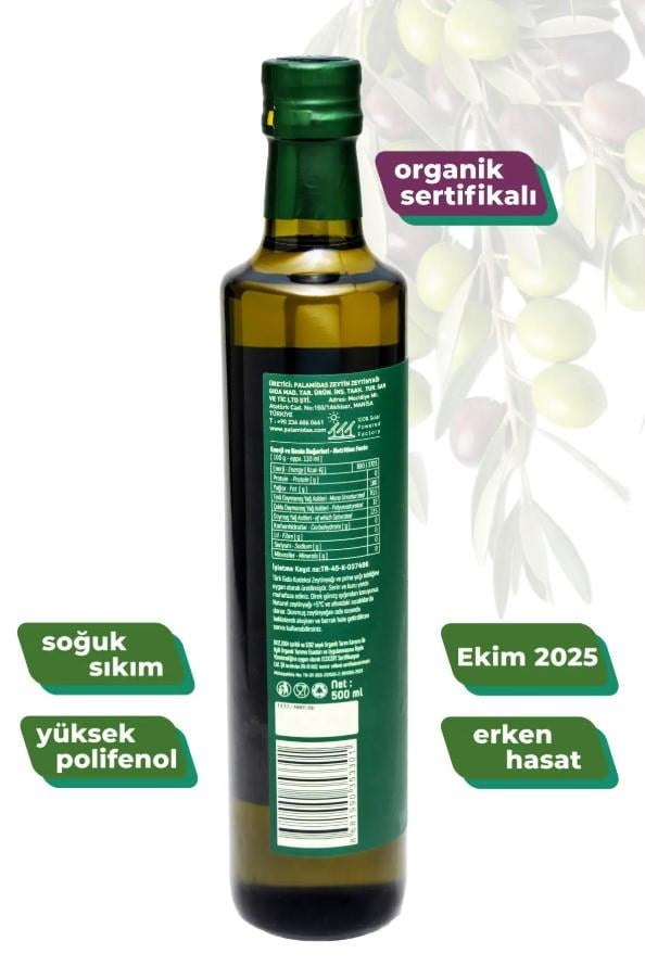 Organik Naturel Sızma Zeytinyağı (500 ml) Palamidas