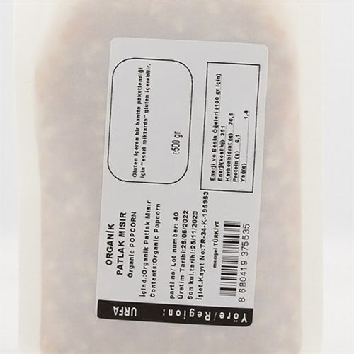 Organik Patlak Mısır (500 gr) Beyorganik