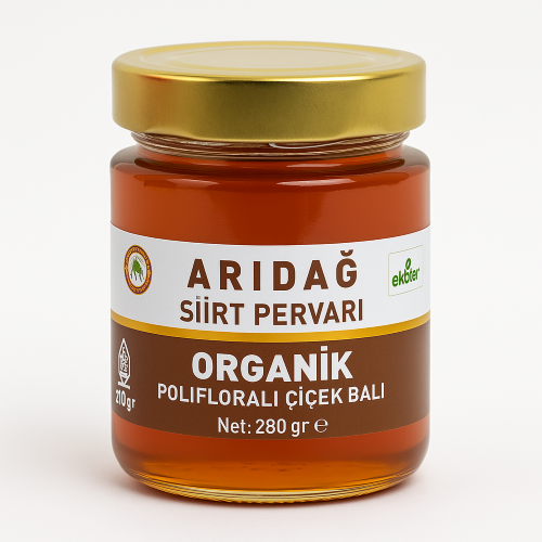 Organik Pervari Yayla Süzme Çiçek Balı (280 gr) Arıdağ