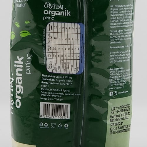 Organik Pirinç Baldo, 1 kg (Orvital)