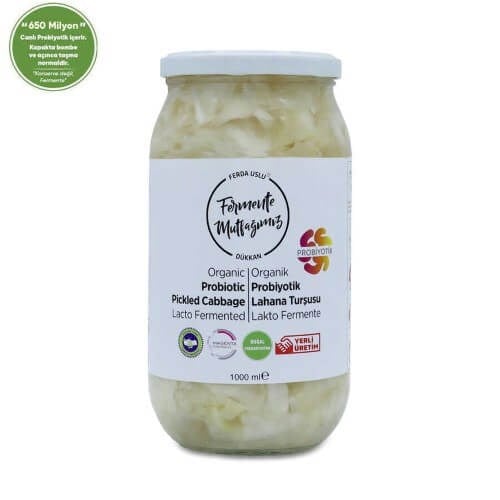 Organik Probiyotik Lahana Turşusu (1000 ml) Fermente Mutfağım