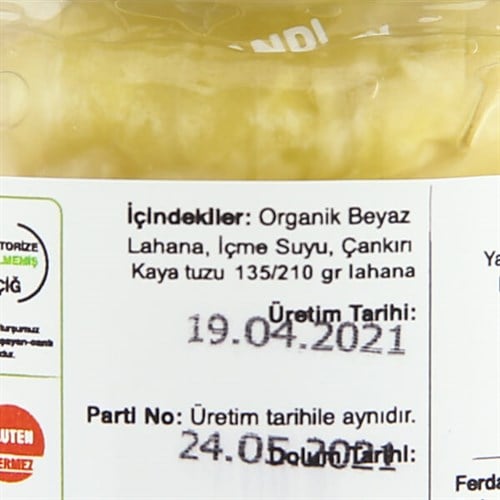 Organik Probiyotik Lahana Turşusu (210 ml) Fermente Mutfağım