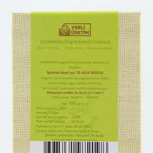 Organik Rezene (100 gr) Rasayana