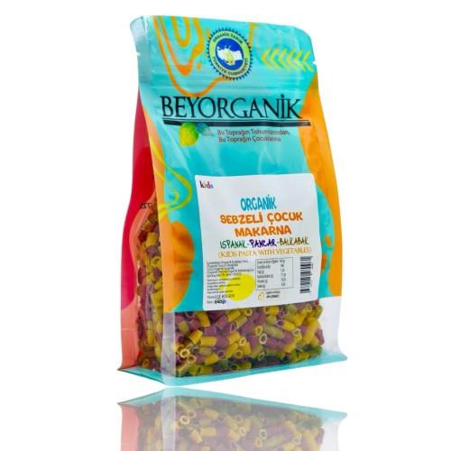 Organik Sebzeli Çocuk Makarna %35 Sebzeli Ispanak Pancar Balkabak +8ay (240gr) Beyorganik(Pestisit ve Aflatoksin Analizli)